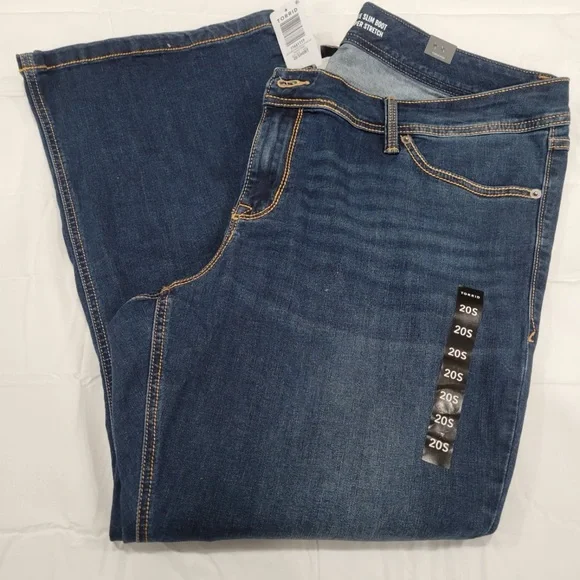 torrid Jeans Mid to Dark Blue slim Bootcut super stretch mid rise Zise 20S NWT - Picture 8 of 14